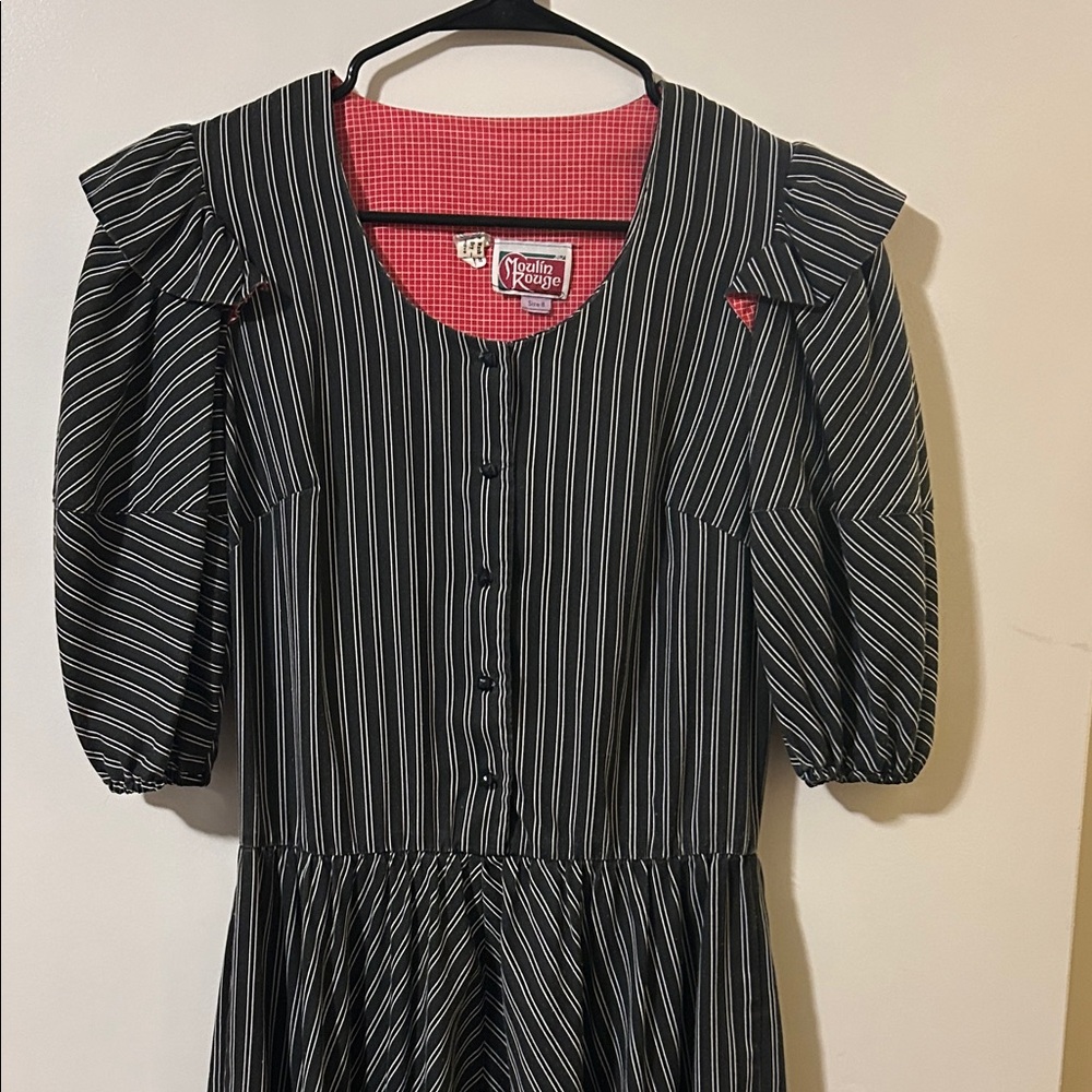 Chic Black and White Striped Midi Dress